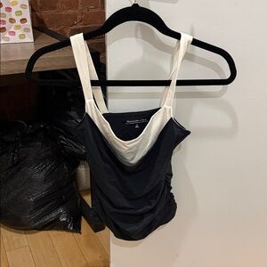 Abercrombie & Fitch Black and Cream Camisole